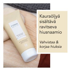 Kauraöljyä sisältävä ravitseva hiusnaamio. Vahvistaa ja korjaa hiuksia. Tuoteputkilo.