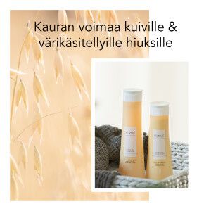 Kauran voimaa kuiville ja värikäsitellyille hiuksille. Tuotteita.